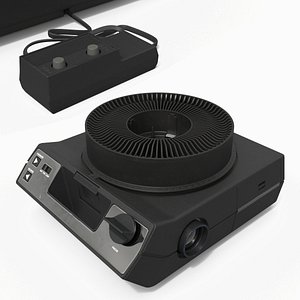 Vintage Circular Slide Projector Black