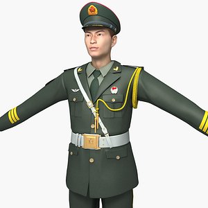 army honor guard dresses 3D model