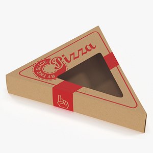 Craft Brown Pizza Slice Packaging Box with Window