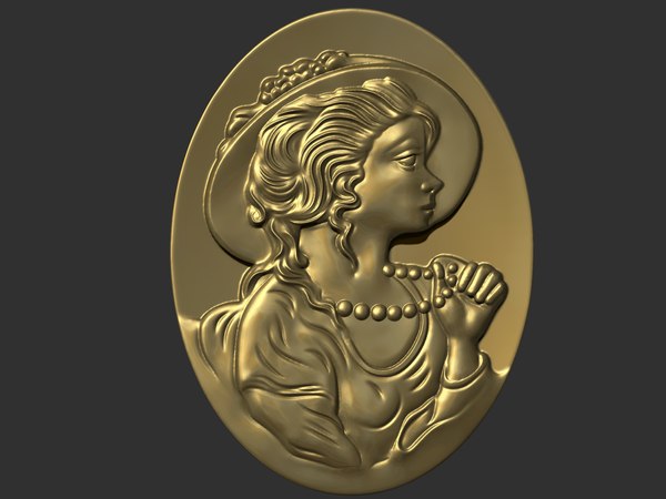 Cameo girl with roses | 3D Print Model