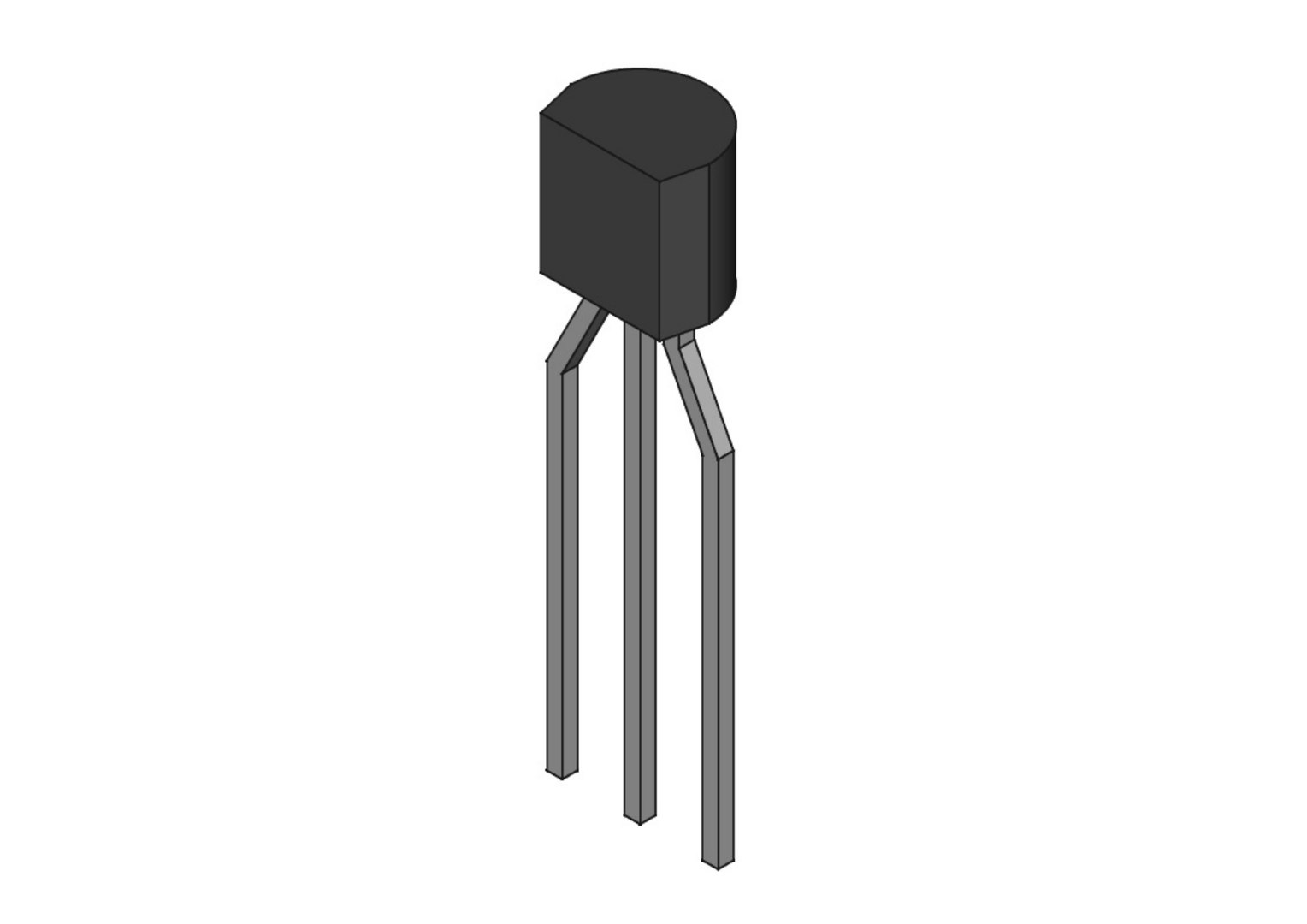TO92 Transistor Case Preformed At 100 Mils 3D - TurboSquid 1999104