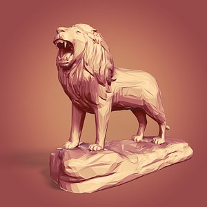 3D Lion Statue model