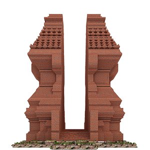 3D Wringin Lawang Temple model