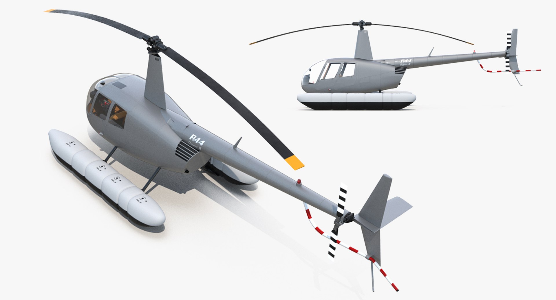 Helicopter Robinson R44 Floats 3d C4d