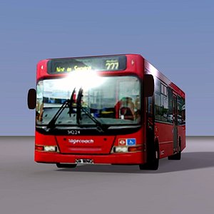 3d model single london red bus