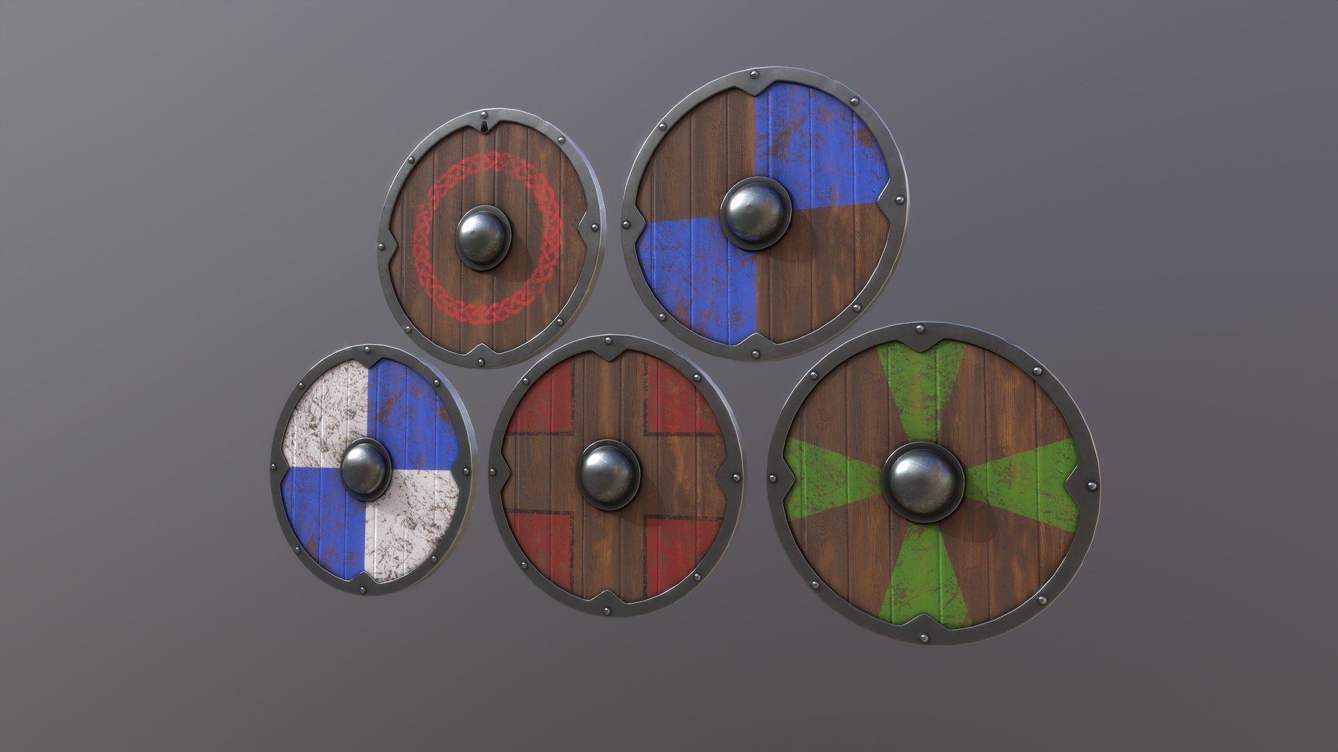 3D model Painted wooden Shields - TurboSquid 1968230