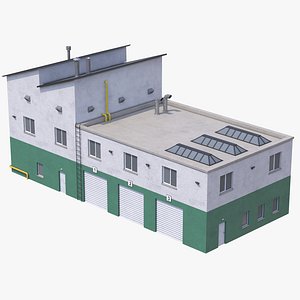 3D Industrial Building 15 Green