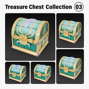 3D Low Poly Treasure Chest Collection - Set 3 model
