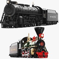Two Detailed Steam Train Front Cars