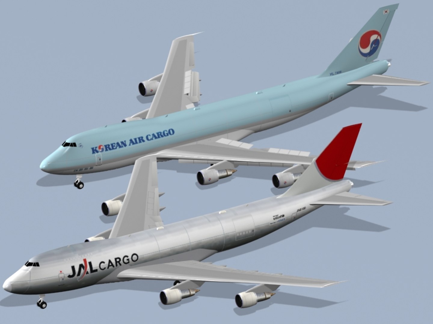 3d b 747-200 model