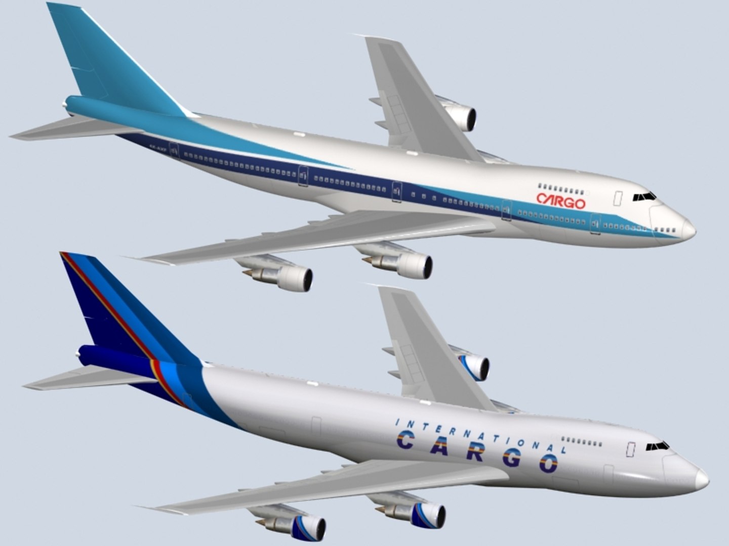 3d b 747-200 model