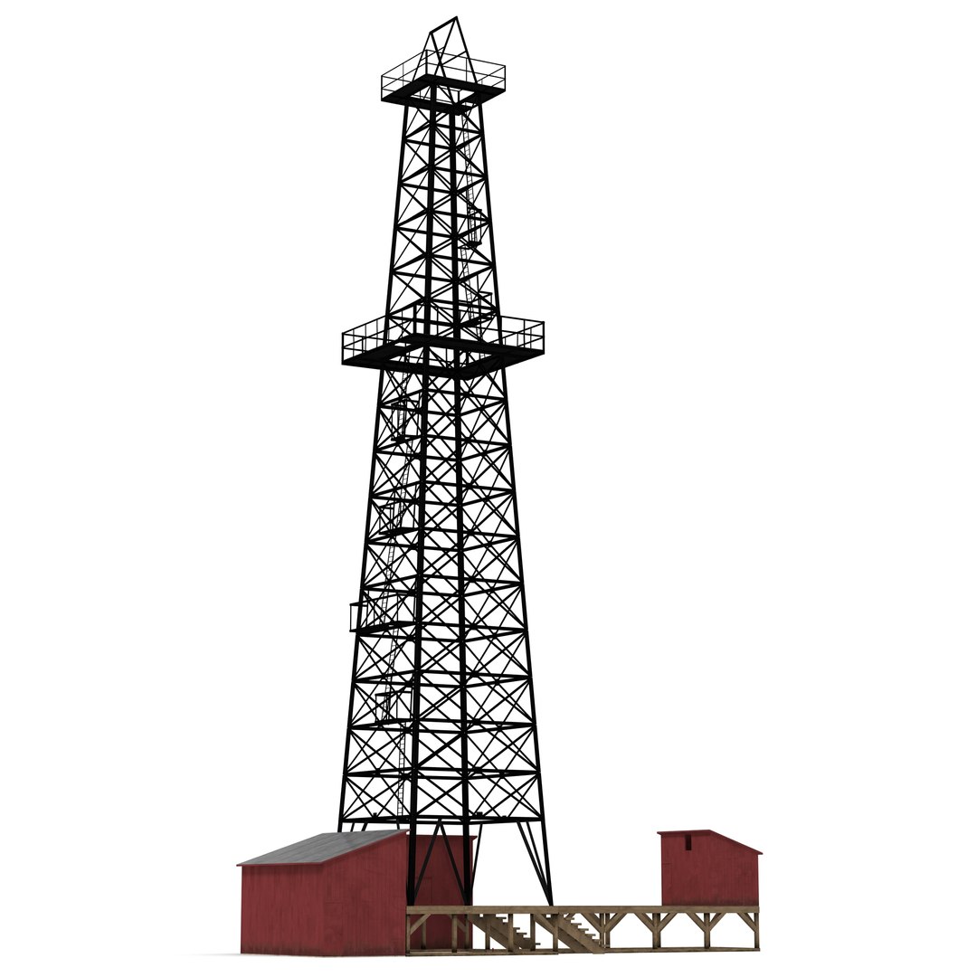 Oil Derrick 2 3D model preview