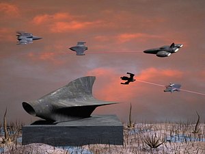 alien space ship spaceships 3d model