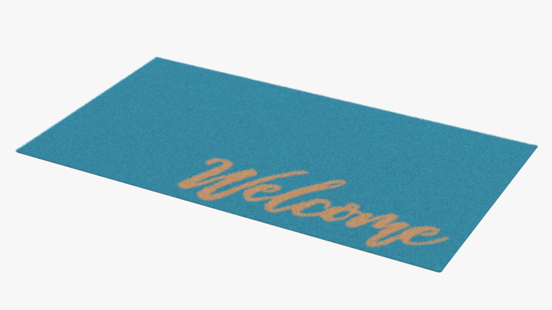 Dirt-Repellent Light Blue Door Mats Fur 3D model preview