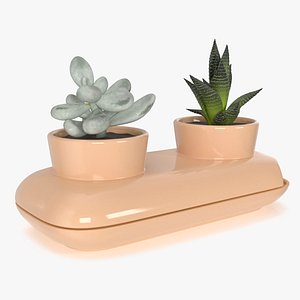 Sagaform Double Herb Pot Beige 3D model