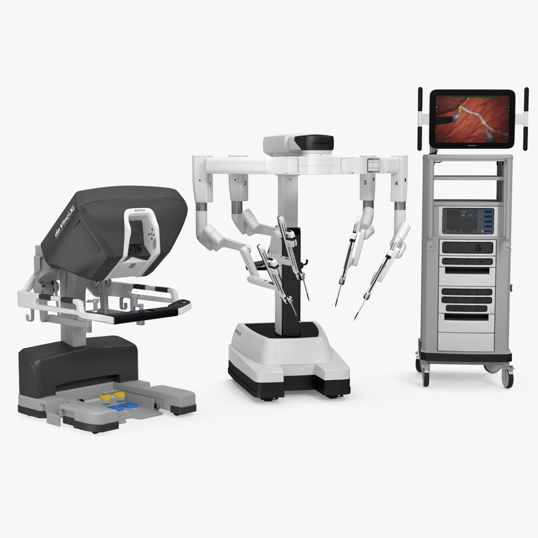 Full Da Vinci Surgical System Rigged 3D model preview
