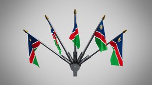 Wall Mount Flags 5 Of Namibia 3D model