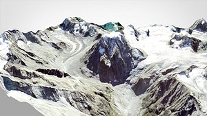 Mountain landscape Mont Collon Swiss Valais Alps 3D
