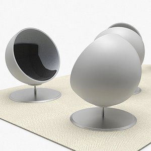 Ball Chairs on Rug 3D