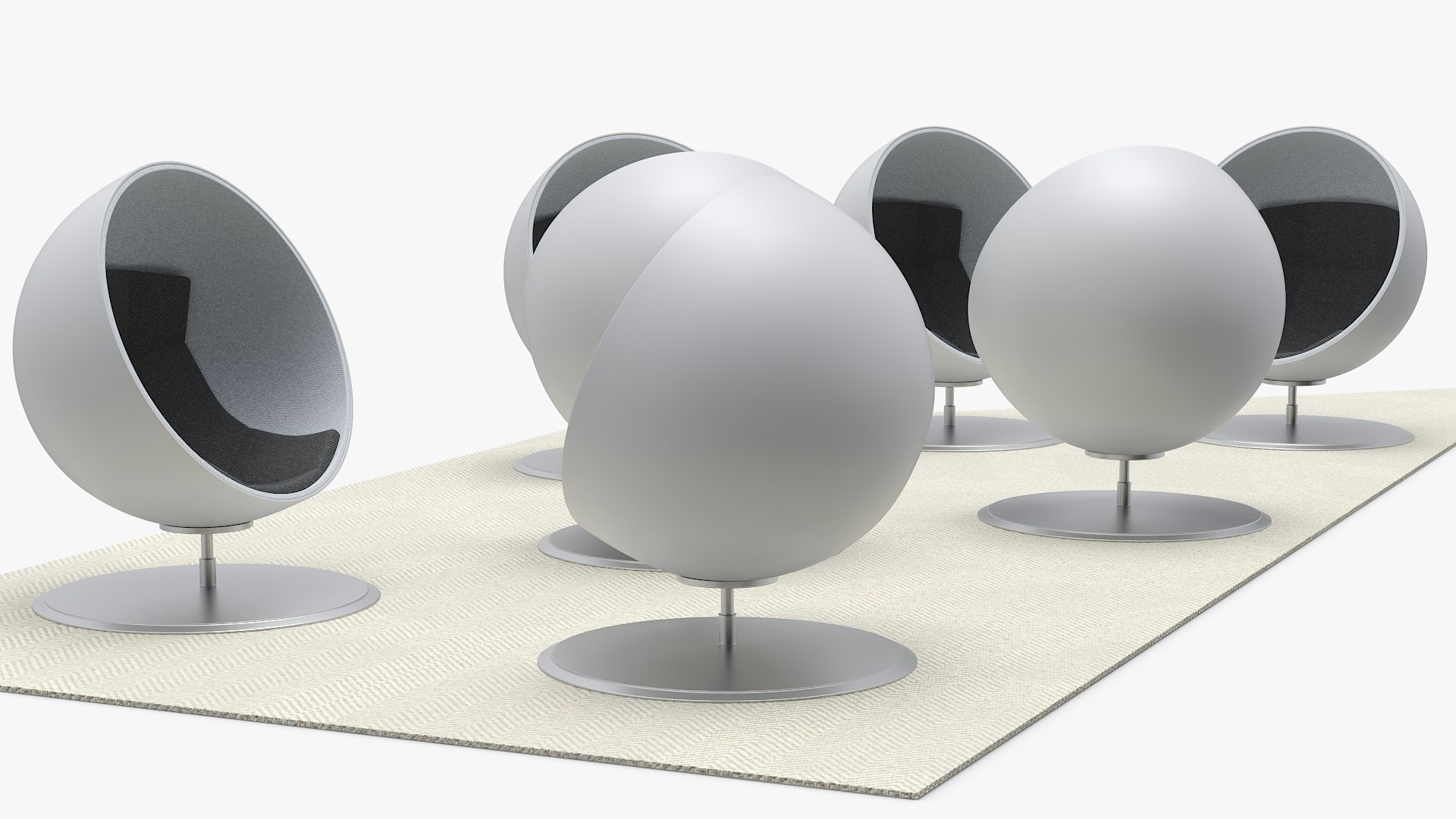 Ball Chairs On Rug 3D - TurboSquid 2319864