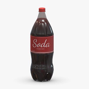 3D Supermarket Soda Drink Bottle 01 Low Poly PBR Realistic
