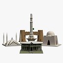 Pakistan Landmark Bundle – 5 Iconic 3D Models of National Monuments
