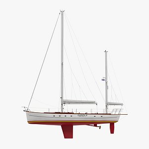 3D Sailing Yacht Ketch Design