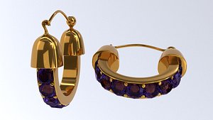 Gold earrings 3D print model