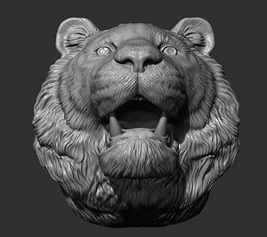 Tiger Head 3D Model $129 - .ztl .max .fbx .obj - Free3D
