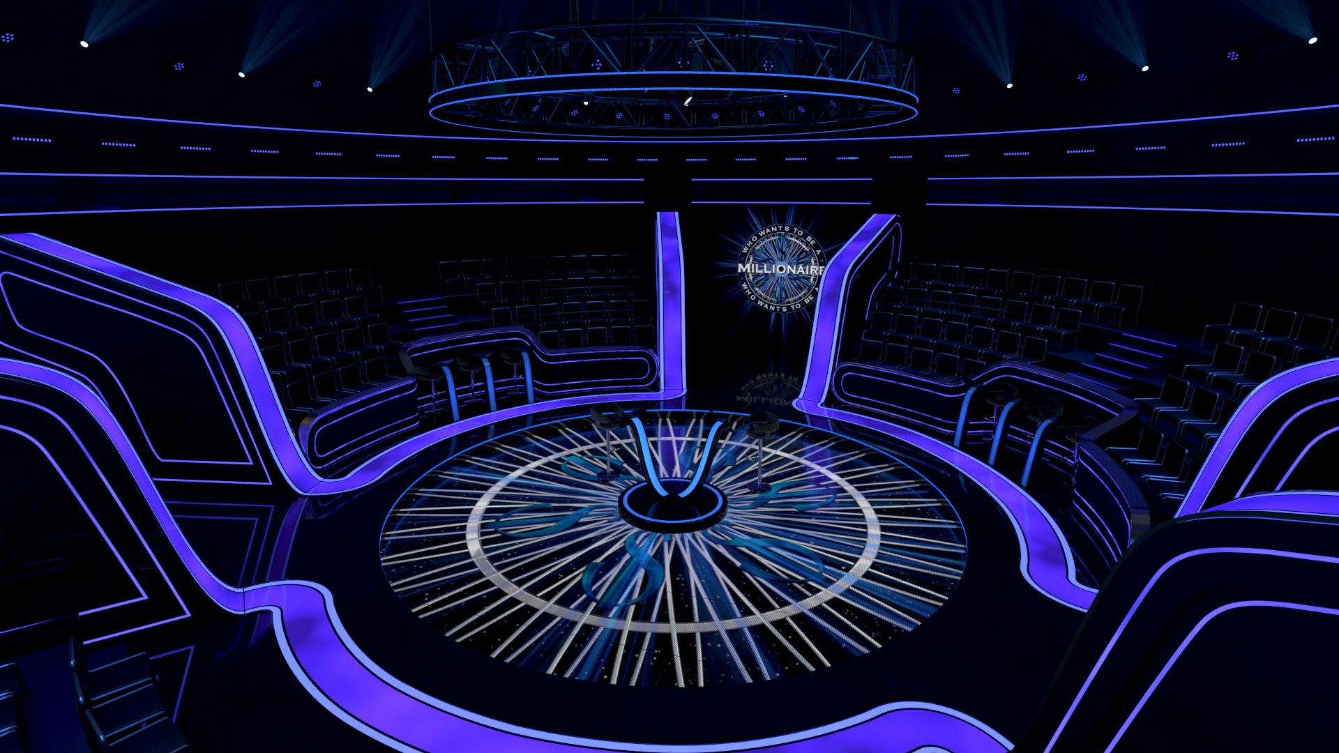 3D Millionaire TV Studio Stage Light US Modern Set 2 https://p.turbosquid.com/ts-thumb/le/f1H2CW/wy/usgoboblue5/jpg/1721064081/1920x1080/fit_q87/37a580123913ce16cfa3e2d40efa0ed61ed8acf6/usgoboblue5.jpg