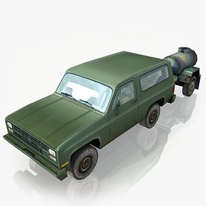 army pickup tank 3d model