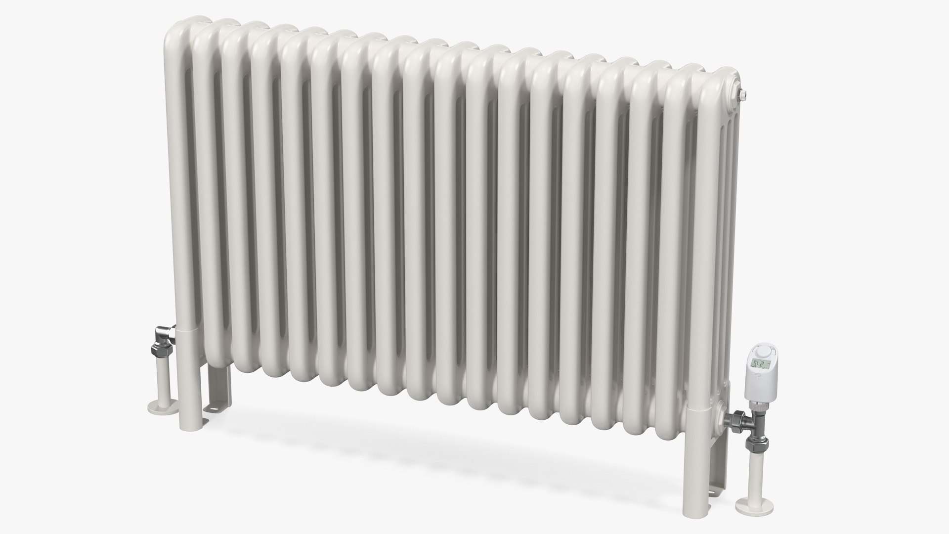 Central Heating Radiator with Thermostat 3D model preview