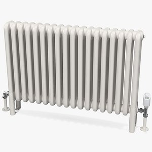 3D central heating radiator thermostat model