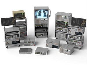 Medical Monitoring Equipment Pack Hospital Devices 3D Model