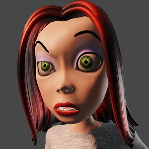 3D girl cartoon model