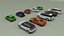 collection of 10 low poly cars
