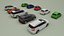 collection of 10 low poly cars