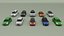 collection of 10 low poly cars