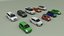 collection of 10 low poly cars