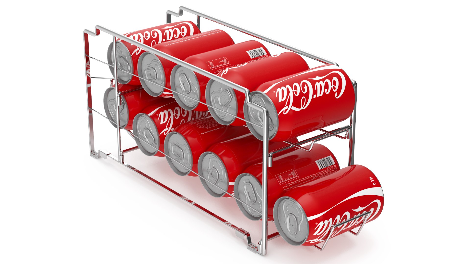 Soda Can Dispenser Chrome with Cola Cans 3D model preview