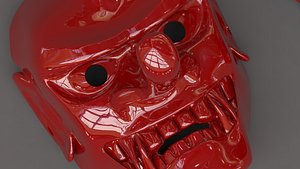 3D japanese samurai long nose