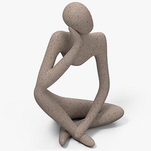 Art Human Sitting Sculpture White