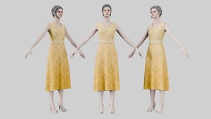 Dress 02 Caramel 3D model