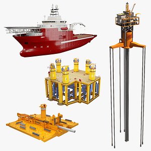 3D Sea Oilfield Infrastructure