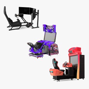 Driving Arcade Machines Collection 3D model