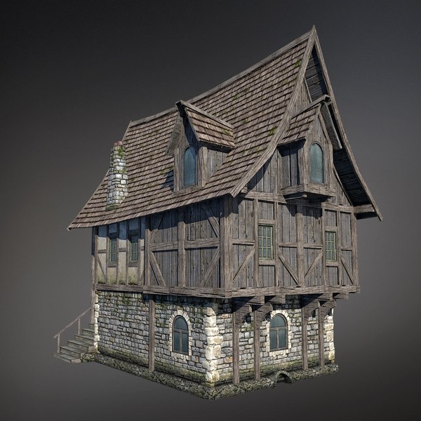 set fantasy medieval houses 3ds