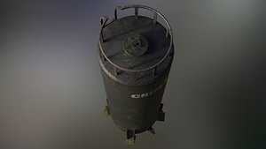 3D Industrial Vertical Storage Tank - Black