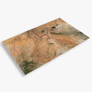 3D desert lake powel mountain terrain