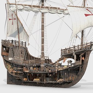 Columbus s ship Santa Maria 1495 3D