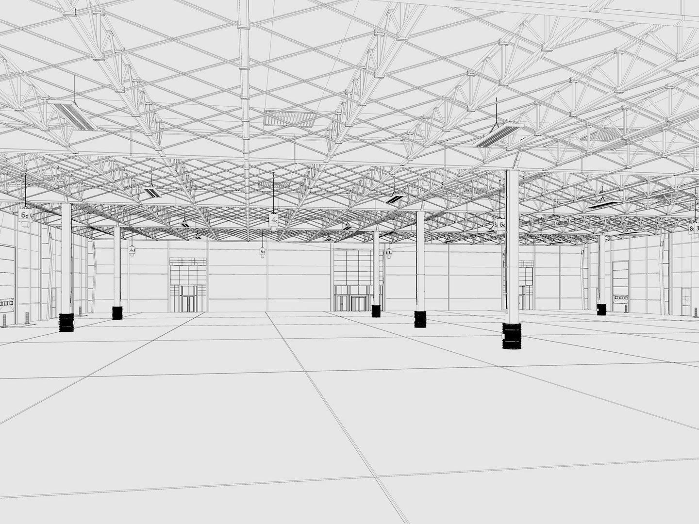 Exhibition Hall Warehouse 4 3D - TurboSquid 2074636